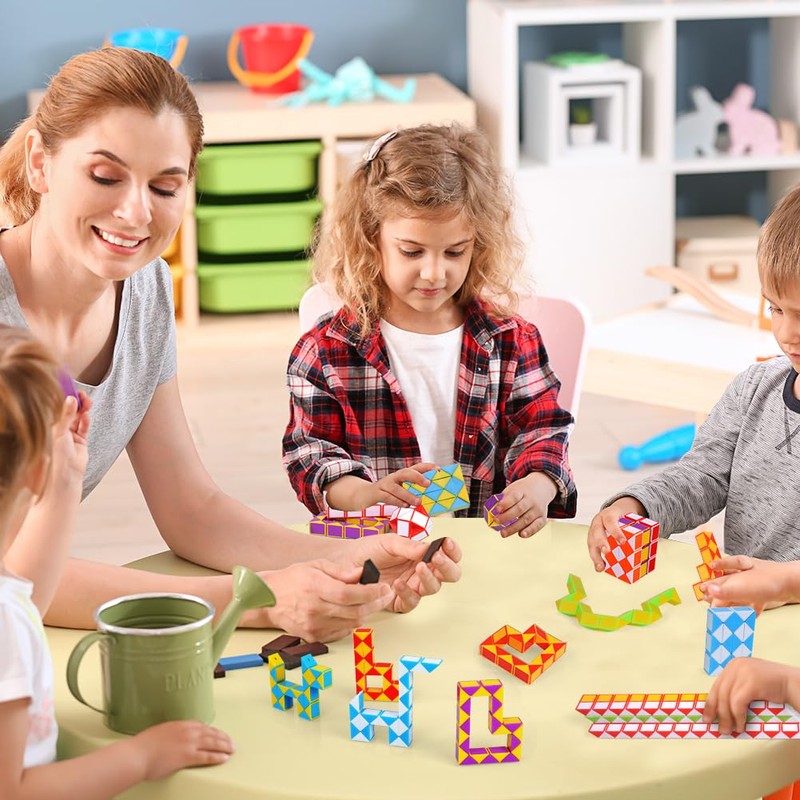 Ainiv Magic Snake Cube, 24 Pack 24 Blocks Mini Fidget