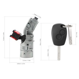 Longzhuo Ignition Switch, Ignition Lock Switch for Trafic Clio Kangoo Master, Ignition Lock Barrel Starter Switch with Key 7701208408 Fit for Renault Trafic/Master/Kangoo