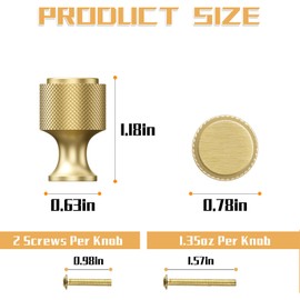 TKWINKT 4 Pack Gold Cabinet Knobs Zinc Alloy Dresser Knobs 0.8 inch (20mm) Cupboard knobs Gold Knobs for Kitchen Cabinets and Drawers Cabinet Door Knobs