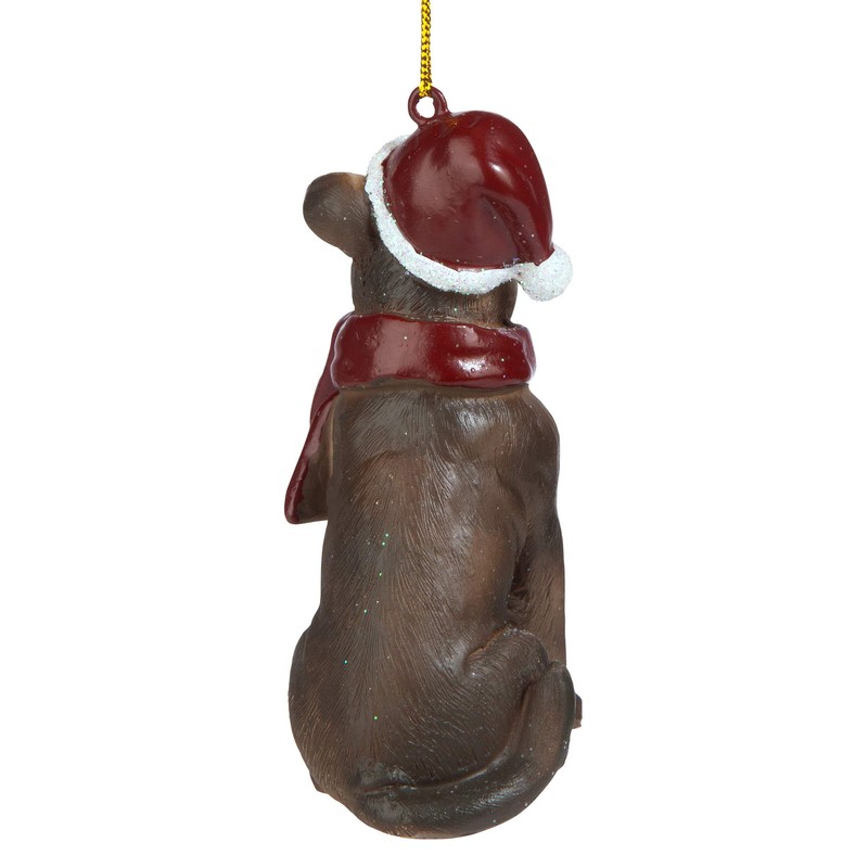 Design Toscano Pitbull Holiday Dog Ornament Sculpture, Full Color