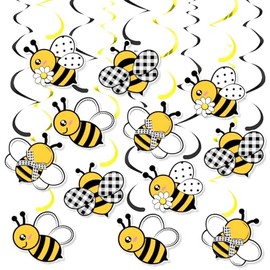 Bumble Bee Hanging Swirls Bumble Bee Baby Shower Birthday Party Decorations for Kids Birthday Bee Day Classroom Decor