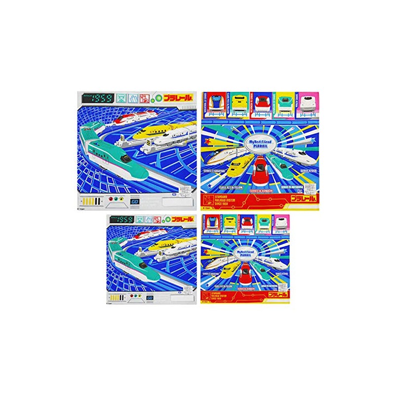 set1104 Plarail Handkerchief Lunch Cloth, 4-Piece Set, Napkin