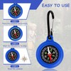 Pack of 6 Compass Children, Outdoor Compass with Carabiner Hook,