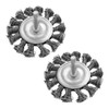 eMagTech Pack of 2 Wire Brush with Twisted Knot for