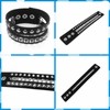 Tosmifairy 3 Pieces Punk Rock Leather Bracelets for Women Pop