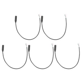 sourcing map 5pcs 3.5mm Female Jack to Bare Wire Open End Replacement TRS 4 Pole Stereo 1/8" Audio Cable Plug Jack for Earphone Headphone Cable Repair, 0.30m