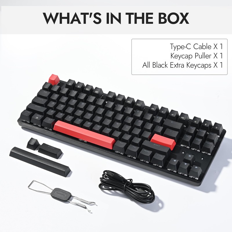 LEMOKEY X1 Wired Mechanical Keyboard, QMK Programmable TKL Layout with