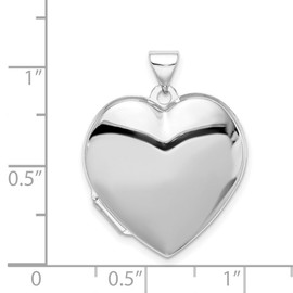 JewelryWeb 925 Sterling Silver Polished Holds 2 photos Plain 21mm 2 Frame Love Heart Locket-Locket Necklace for Women