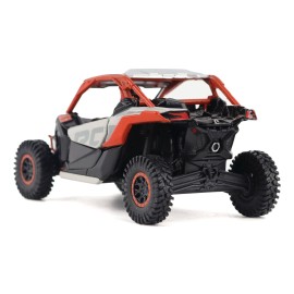 DCD Can-Am Maverick X3 X RS Turbo RR Chalk Gray and Magma Red with Driver Figure 1/32 Diecast Model by BRP Models