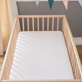 Babysom - Coprimaterasso per Bambino/Proteggi materasso Lettino - Bambù Naturale- 60x120 cm - Impermeabile - Traspirante in Fresco Cotone Bianco