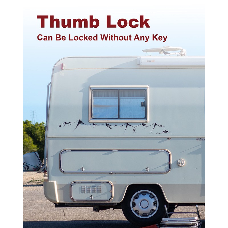 Naissian RV Thumb Cam Lock,Keyless Thumb Twist Operated, for Boat,