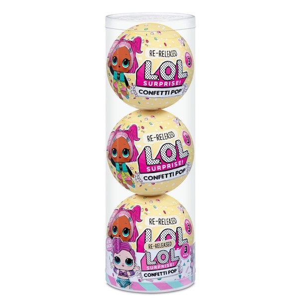 L.O.L. Surprise! Confetti Pop 3 Pack Waves – 3 Re-Released Dolls Each with 9 Surprises