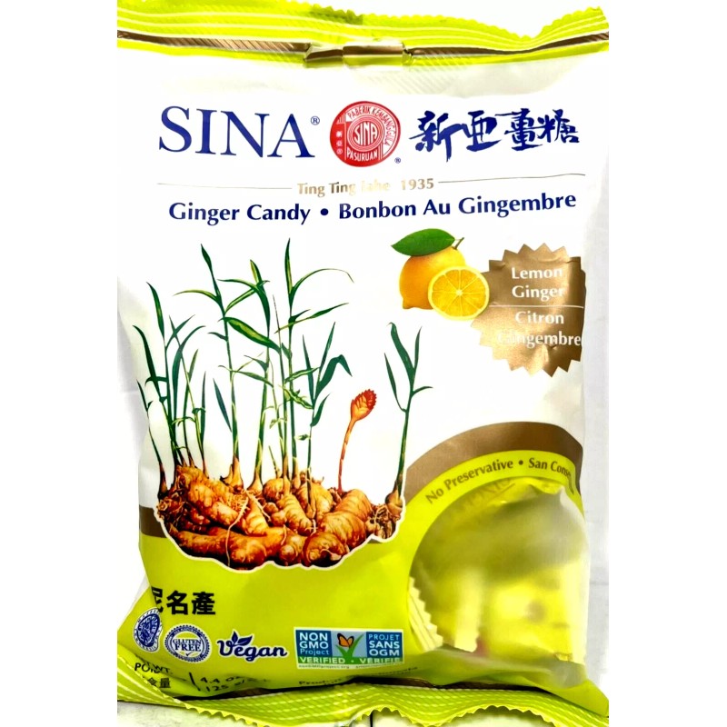Sina Ginger Candy with Lemon Ting Ting Jahe 4.4 oz