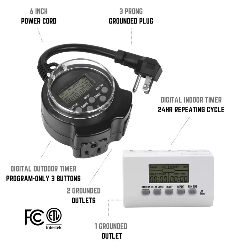 Clear Power CP Grounded Outlet EZ Digital Timer & 2