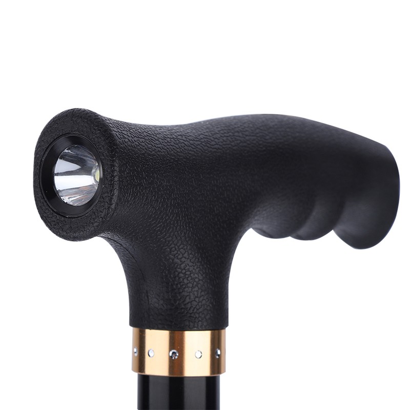 Adjustable Folding Cane Aluminium Alloy Antislip Walking Stick with Lamp