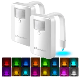 Chunace Toilet Bowl Night Light Motion Sensor 2 Pack, Funny Bathroom Stuff