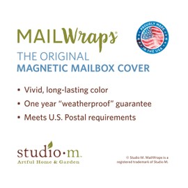 Mailwraps Studio M Stars and Stripes Forever Decorative Summer Patriotic, The Original Magnetic Mailbox Cover, Made in USA, Superior Weather Durability, Standard Size fits 6.5W x 19L Inch Mailbox