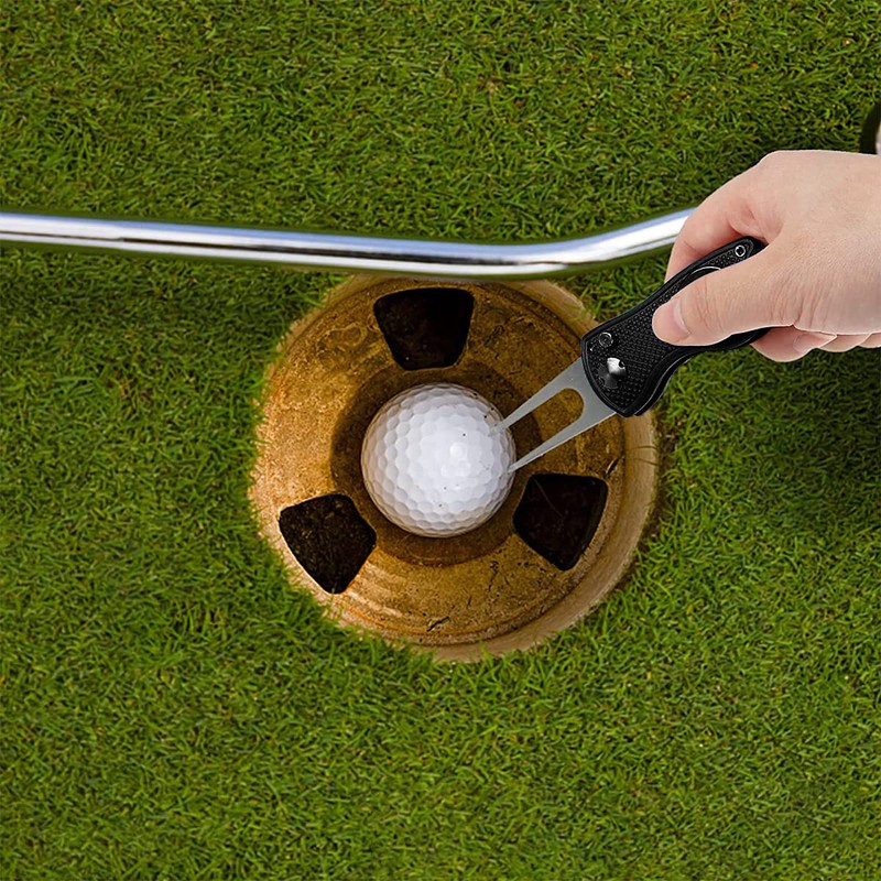 Kiuiom Pitchfork, Foldable Golf Divot Tool, Divot Tool, Stainless Steel