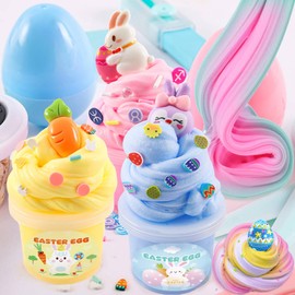 8Pc Butter Slime kit for Kids,Party Favors Stretchy and Non-Sticky, Sensory Play Kit and Easter Basket Fillers