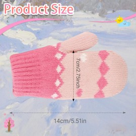 HinyBoeh Toddler Winter-Gloves Warm-Knitted-Mittens Cold Weather Outdoor Thermal-Accessories for 3-5 Years Kids