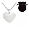 Collar Corazón Cuarzo Natural Acero Inoxidable