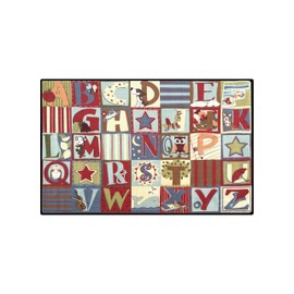 KidCarpet.com Alphabet Seating Rug Earth Tone, 4' x 6' Rectangle ABC Letter Area Rug for Children's Classroom Floor Mat Educational Rug for Learning