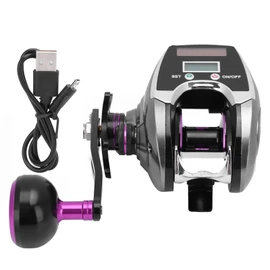 Solar Digital Display Fishing Reel Casting Wheel Rechargeable Single Rocker Sea FishingLeft Hand Wheel