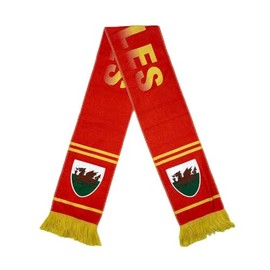 Wales Shield Supporters Scarf| Premium Knitted Welsh Fan Scarf with Shield Emblem | Soft, Warm & Durable Winter Accessory for Rugby & Football Matches, Festivals & National Events| Welsh Souvenir Gift