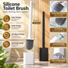 Silicone Toilet Brush for Bathroom Cleaning – Long Handle Wall-Mounted