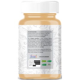 AYURVEDASHREE Ginger (Adarak) Powder Ground, Spice 100gm PET Jar | All Natural | Vegan | NON-GMO | Indian Origin | Saunth Powder | Soonth Powder | Sunthi Powder | Sonth Powder.