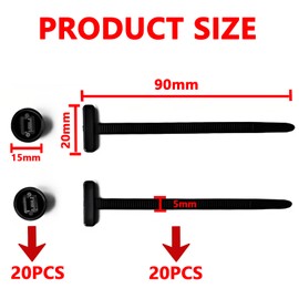 20Pcs Nylon Universal Cable Tie Buckle, Self-Locking Zip Ties Holder, Upgrade Multipurpose Plastic Cable Ties Tool, for Auto Repairing Quick Fix (20)