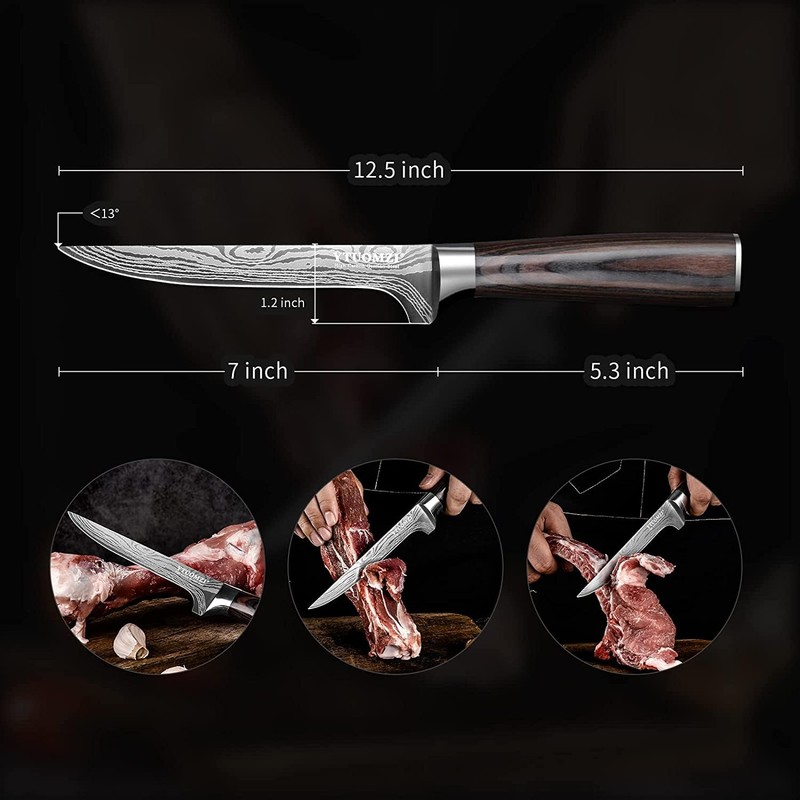 Ytuomzi Boning Knife 6-inch High Carbon German Steel Flexible Fillet
