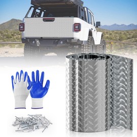 Aluminum Diamond Plate Sheet Metal Coil 0.045" Thick 3003-H22 Alloy - Non-Slip Rustproof Tread, Mill Finish Embossed Panel for Truck Beds, RV Steps & Garage Walls (Natural Silver, 10in. x 120in.)