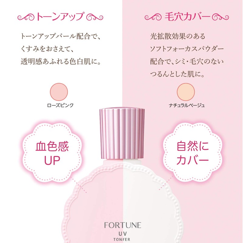 FORTUNE KOSE SPF 50+ PA++++++ Makeup Base, Rose Pink, 1.0