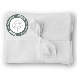 MIRARI Kids ® Baby Blanket 100% Organic Cotton 75 x 100 cm - Pram Blanket - Crawling Blanket - Children's Blanket - Baby Gift - Baby First Equipment Newborn - Baby Cuddly Blanket