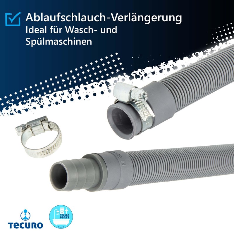 tecuro Drain Hose Extension 1.0 m Complete Set Including Hose