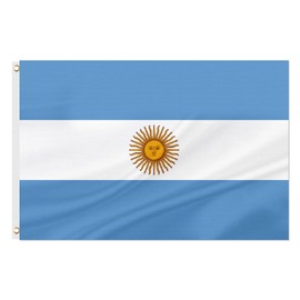 ASUNO Argentina Flag 90 × 150 CM Polyester Argentine National Banner with 2 Brass Grommets Double Side Vivid Color Fade Resistant for Outside Garden Lawn Patio