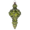 Karma, Christmas Hanging Ornament, Silver Glitter Leaf Scroll Glass Finial