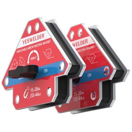 YESWELDER Switchable Arrow Welding Magnet 33-44LBs On/Off Switch Strong Arrow Magnetic Welding Holder - Size: Small-44LB 2pk