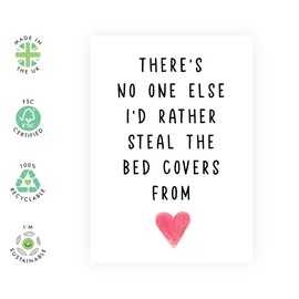 Central 23 Funny Anniversary Cards for Him Her - 'Steal The Bed Covers From' - Romantic Valentine's Day Card for Husband Wife Girlfriend Boyfriend - Anniversary or Valentines Card for Partner