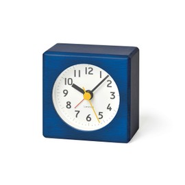 Lemnos Wecker Farbe/Wecker Analog ohne Ticken/Reisewecker in japanischer Qualität aus Holz gefertigt/analoger Wecker ohne Ticken/Wecker batteriebetrieben – Farbe blau