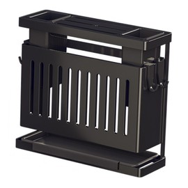 Kitchen Knives Chopstick Rack with Draining Tray Wall Mounted Multifunctional Utensil Knives Holder Organizer Black