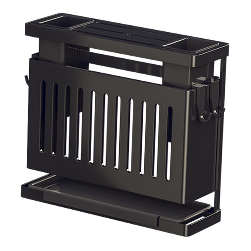 Kitchen Knives Chopstick Rack with Draining Tray Wall Mounted Multifunctional