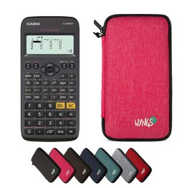 CALCUSO economy pack: Casio FX 82 DE X ClassWiz Technical Scientific Calculator + WYNGS Protective Case Pink