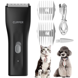 Dog Grooming Kit Clipper for Thick Coat Low Noise Cordless Cat Hair Trimmer Rechargeable Shaver Pet Grooming Tools for Small and Large Animals