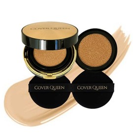 Cover Queen 커버퀸 결점커버 쿠션 파운데이션 본품1+리필1 Cover Queen Flawless Cover Cushion Foundation 1 Set + 1 Refill