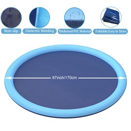 YUDANSI Splash Pads for Dogs, Foldable Dog Sprinkler Pad Outside, Collapsible Pet Bathtub for Dogs Puppies, Non Slip Dog Water Activities Wading Pool, Summer Outdoor Paddling Toys for Backyard,67''