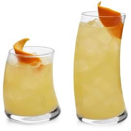 Libbey Swerve Drinking Glasses Set of 16, Chip-Resistant Tumbler and Rocks Glass Cups Set, Fun, Edgy Everyday Drinking Glasses for Special Events