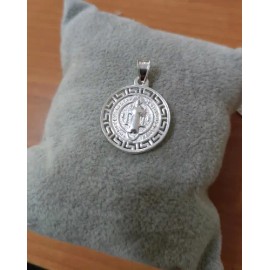 Dije Medalla San Benito Grecas Plata 925 Chi Proteccion