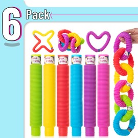 Mr. Pen Pop Tubes Sensory Toys, 6 Pack, Large Fidget Tubes for Toddlers and Kids